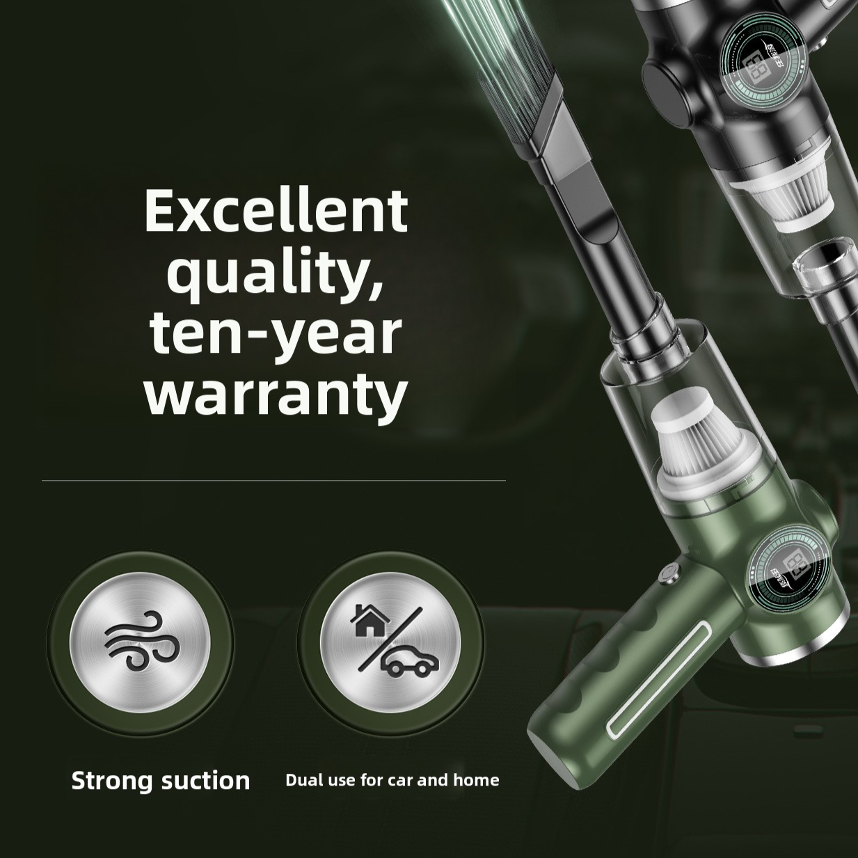Portable Cordless Car Vacuum Cleaner - High Suction Handheld Vacuum