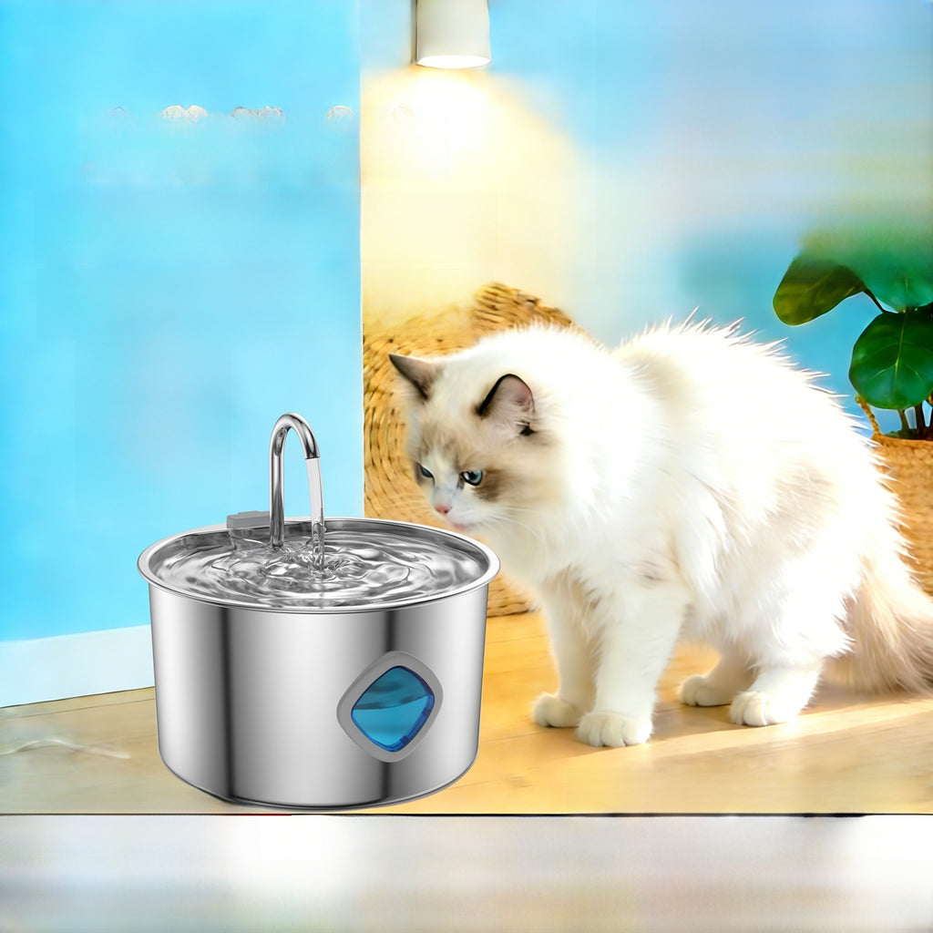 3.2L Stainless Steel Automatic Pet Water Fountain for Cats & Dogs