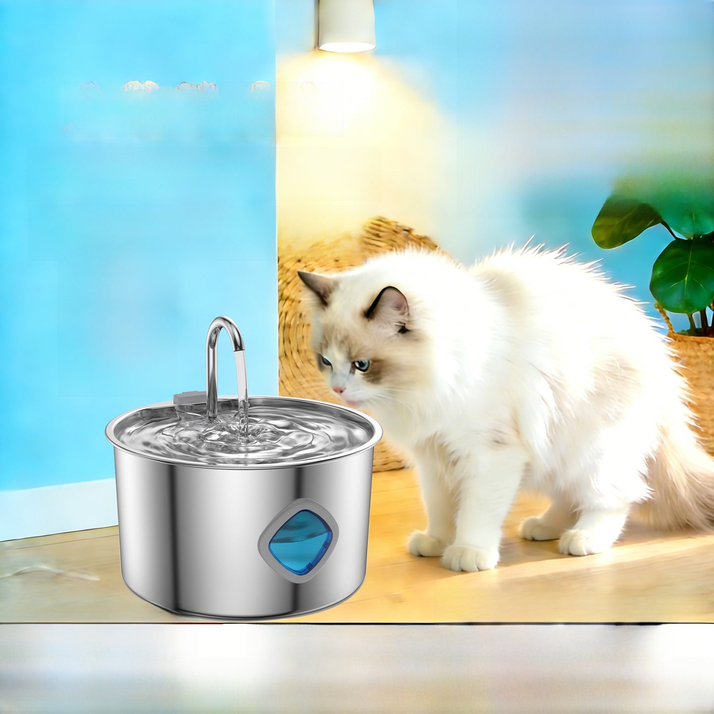 3.2L Stainless Steel Automatic Pet Water Fountain for Cats & Dogs