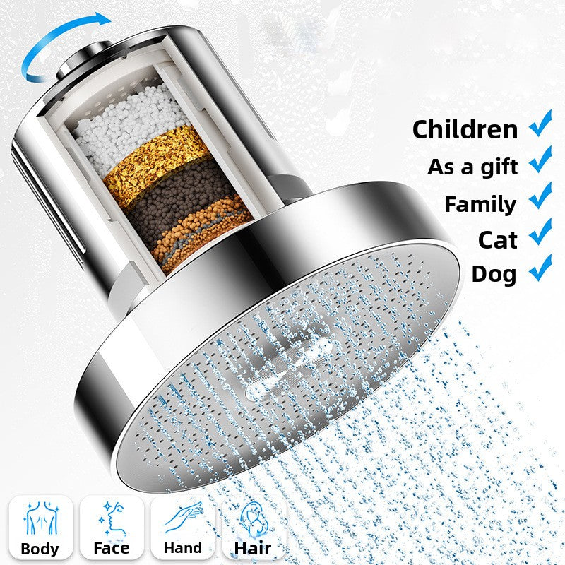 Multi-Layer Filtered Rain Shower Head for Cleaner Water