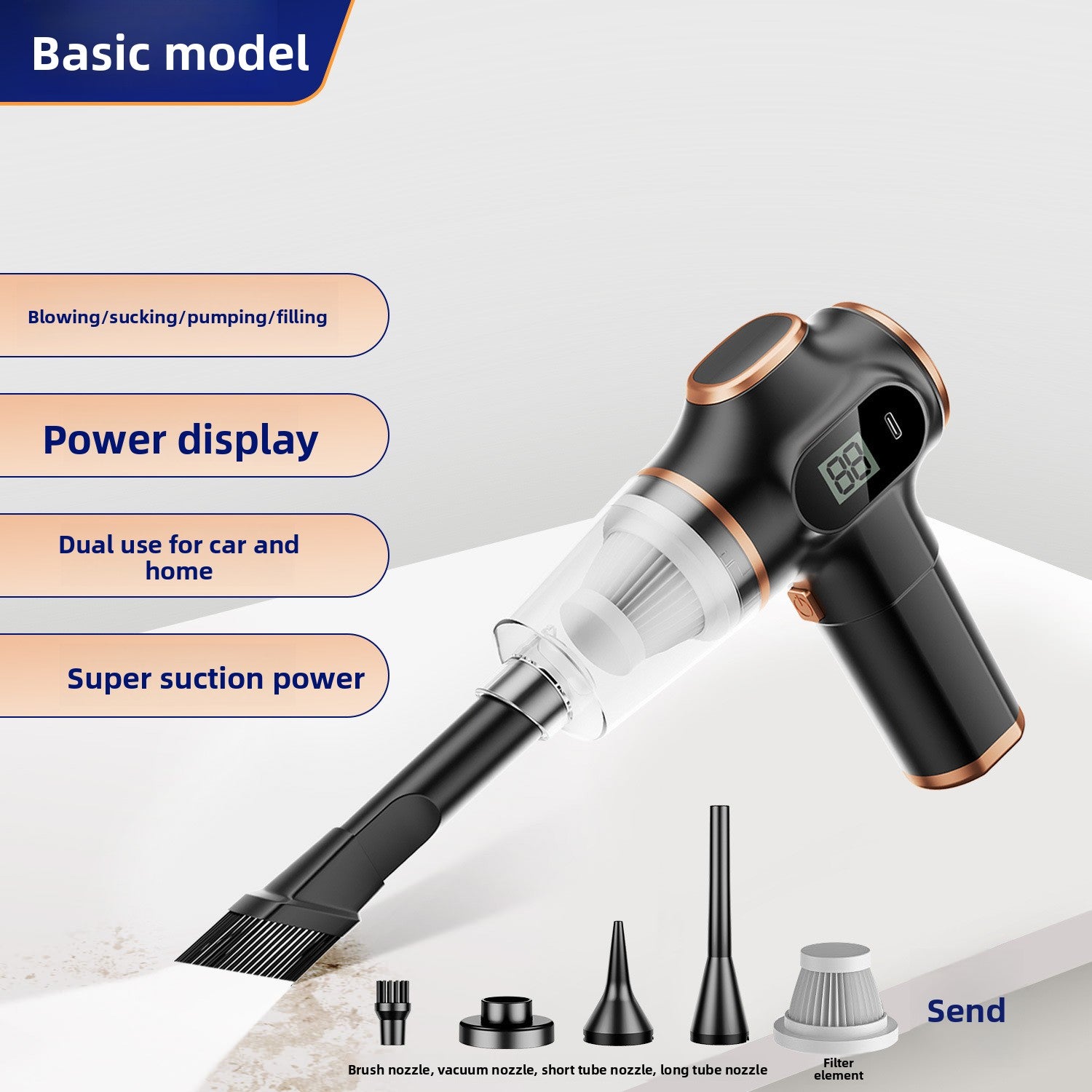 Portable Cordless Car Vacuum Cleaner - High Suction Handheld Vacuum