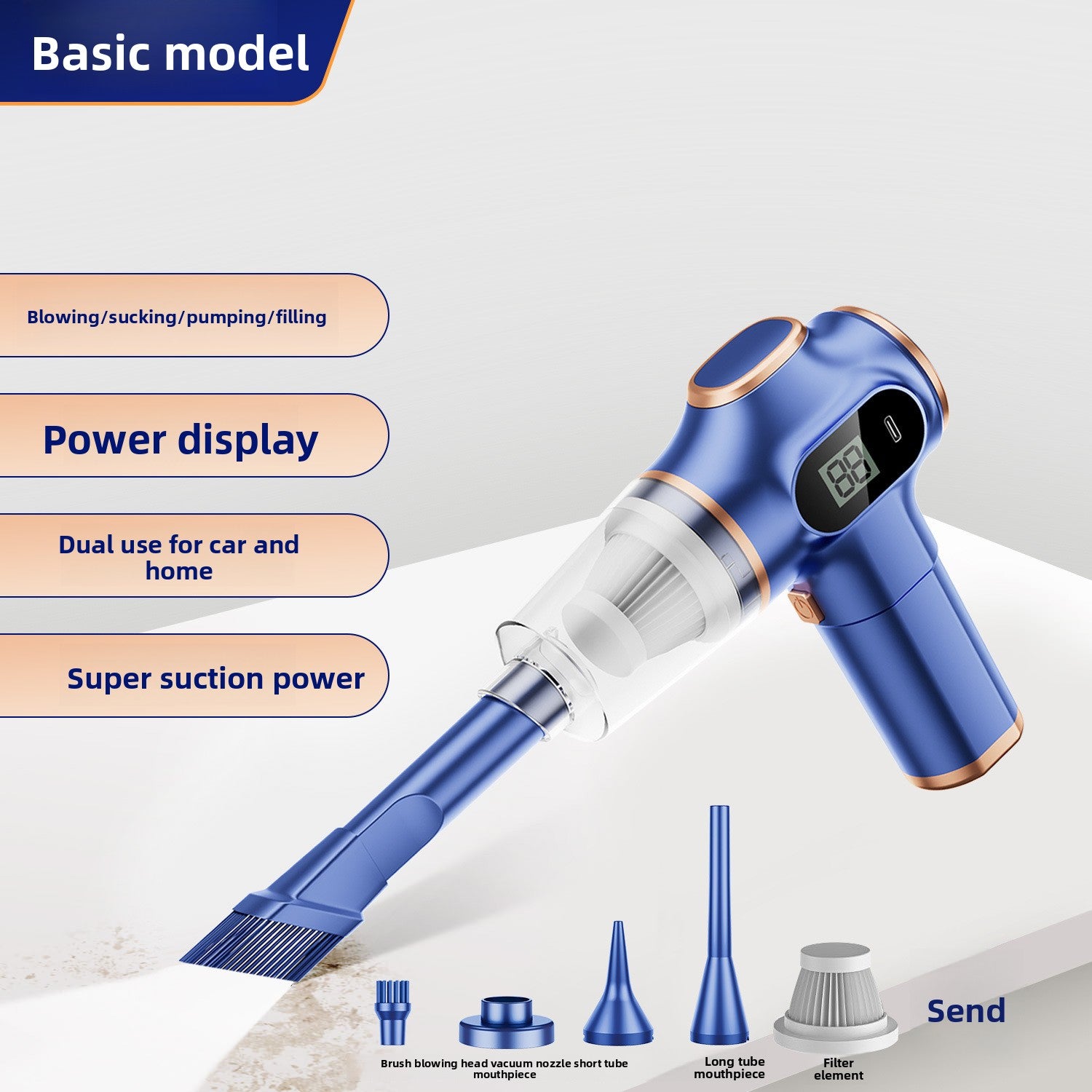 Portable Cordless Car Vacuum Cleaner - High Suction Handheld Vacuum